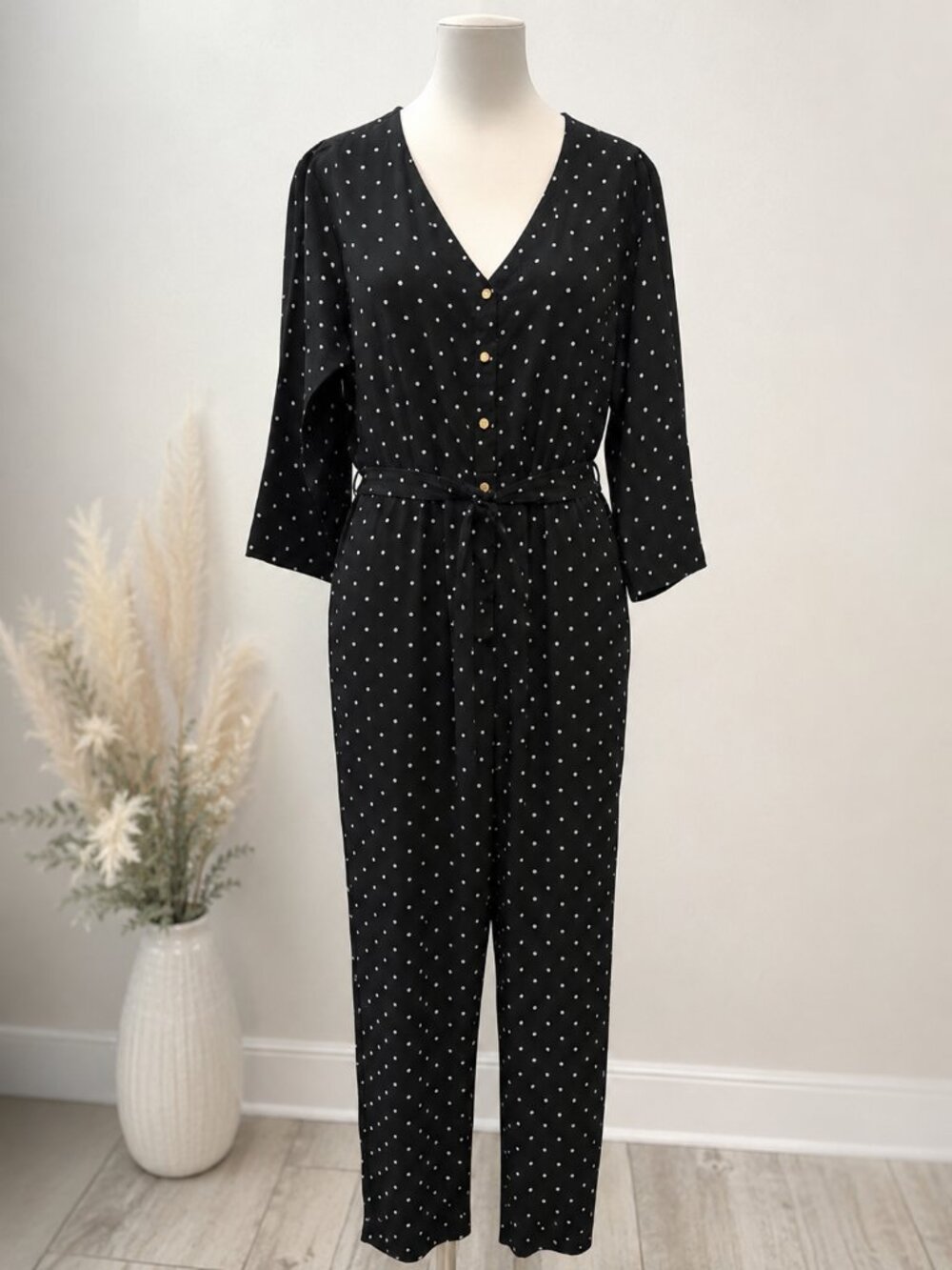 🖤 Polagram Black Polka Dot Jumpsuit | Size Large 🖤